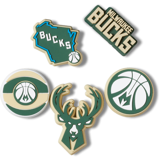 Crocs Best Seller | NBA Milwaukee Bucks 5 Pack Jibbitz™ charms