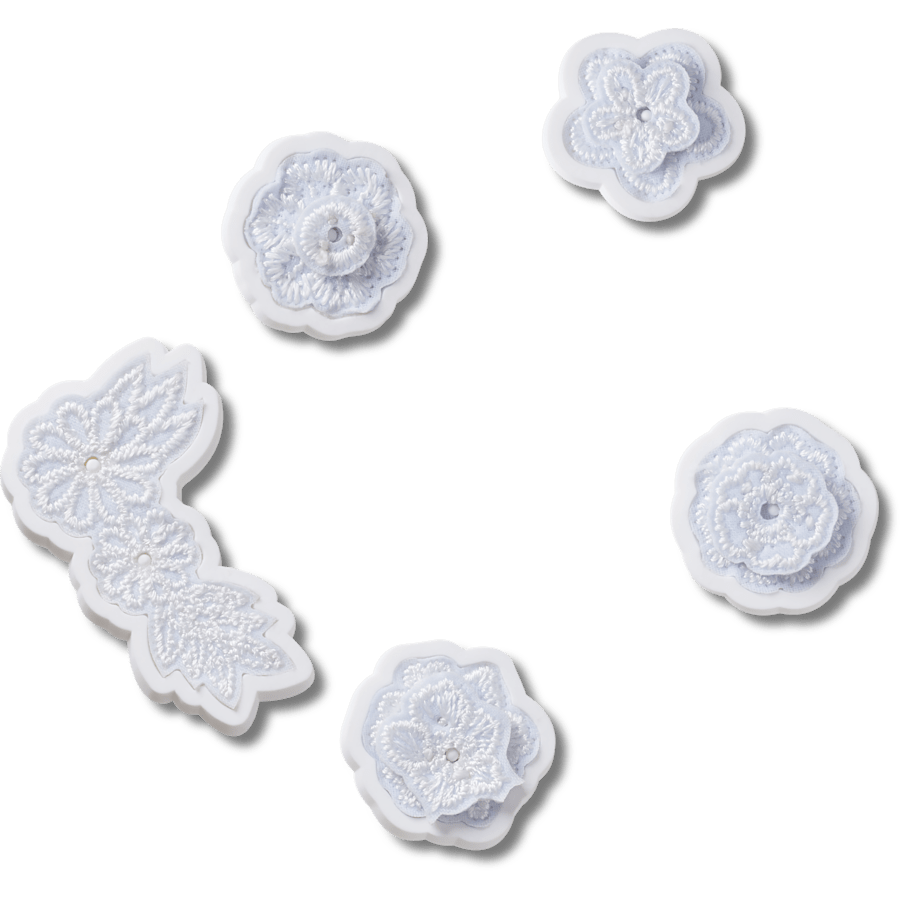 Crocs Special Offer | White Elegant Floral 5 Pack Jibbitz™ charms