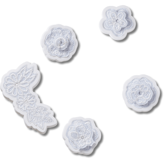 Crocs Special Offer | White Elegant Floral 5 Pack Jibbitz™ charms