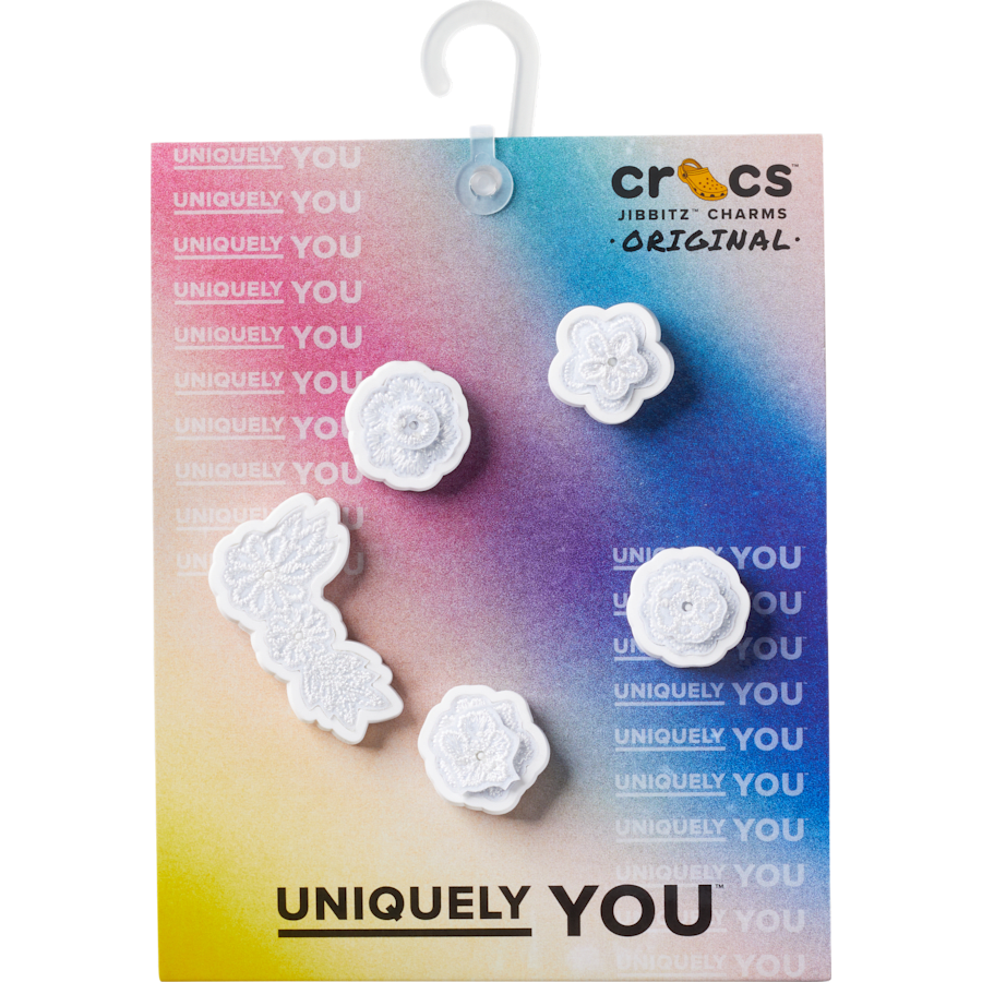 Crocs Special Offer | White Elegant Floral 5 Pack Jibbitz™ charms