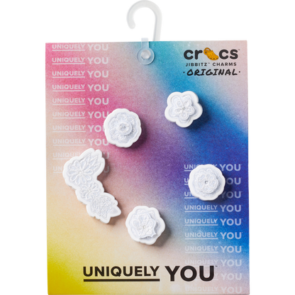 Crocs Special Offer | White Elegant Floral 5 Pack Jibbitz™ charms