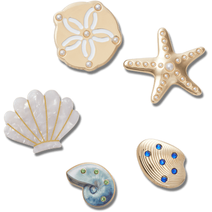 Crocs Trending | Gold Seashell 5 Pack Jibbitz™ charms