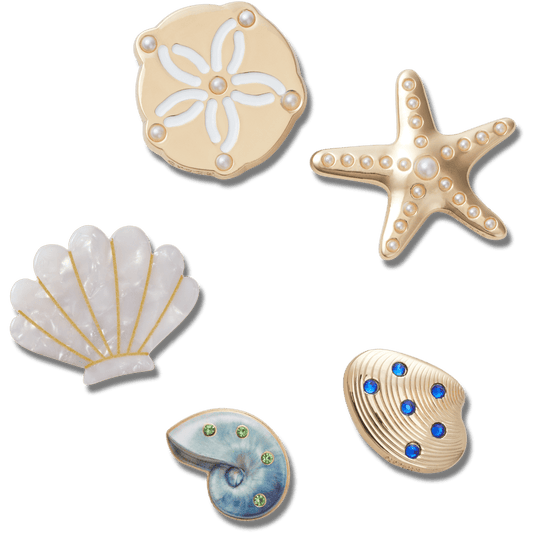 Crocs Trending | Gold Seashell 5 Pack Jibbitz™ charms