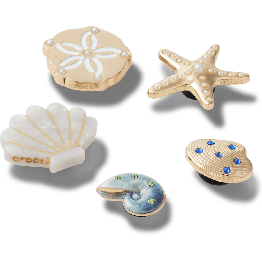 Crocs Trending | Gold Seashell 5 Pack Jibbitz™ charms