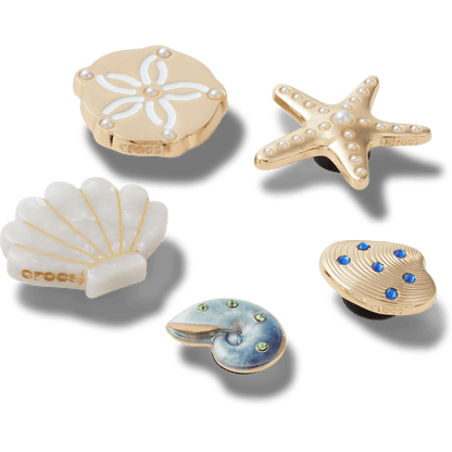 Crocs Trending | Gold Seashell 5 Pack Jibbitz™ charms