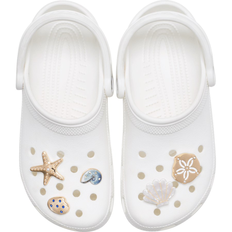 Crocs Trending | Gold Seashell 5 Pack Jibbitz™ charms