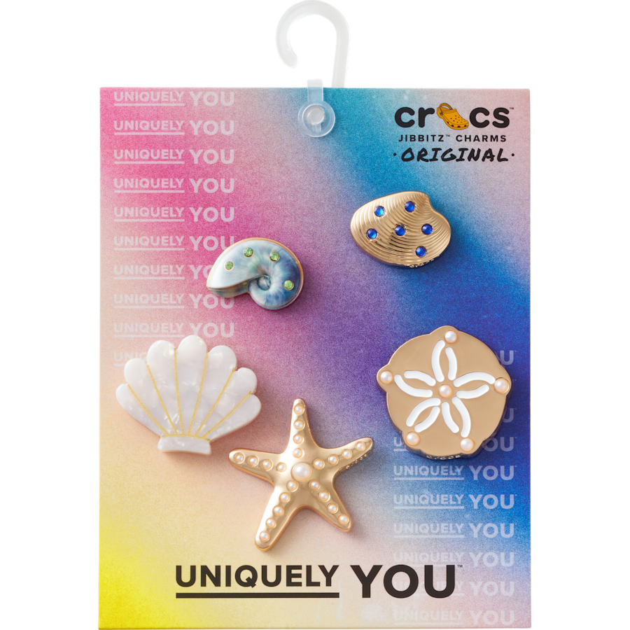 Crocs Trending | Gold Seashell 5 Pack Jibbitz™ charms