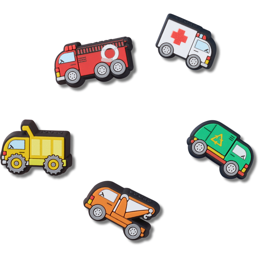 Crocs Latest | Tiny Work Trucks 5 Pack Jibbitz™ charms