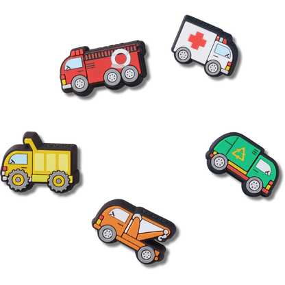 Crocs Latest | Tiny Work Trucks 5 Pack Jibbitz™ charms