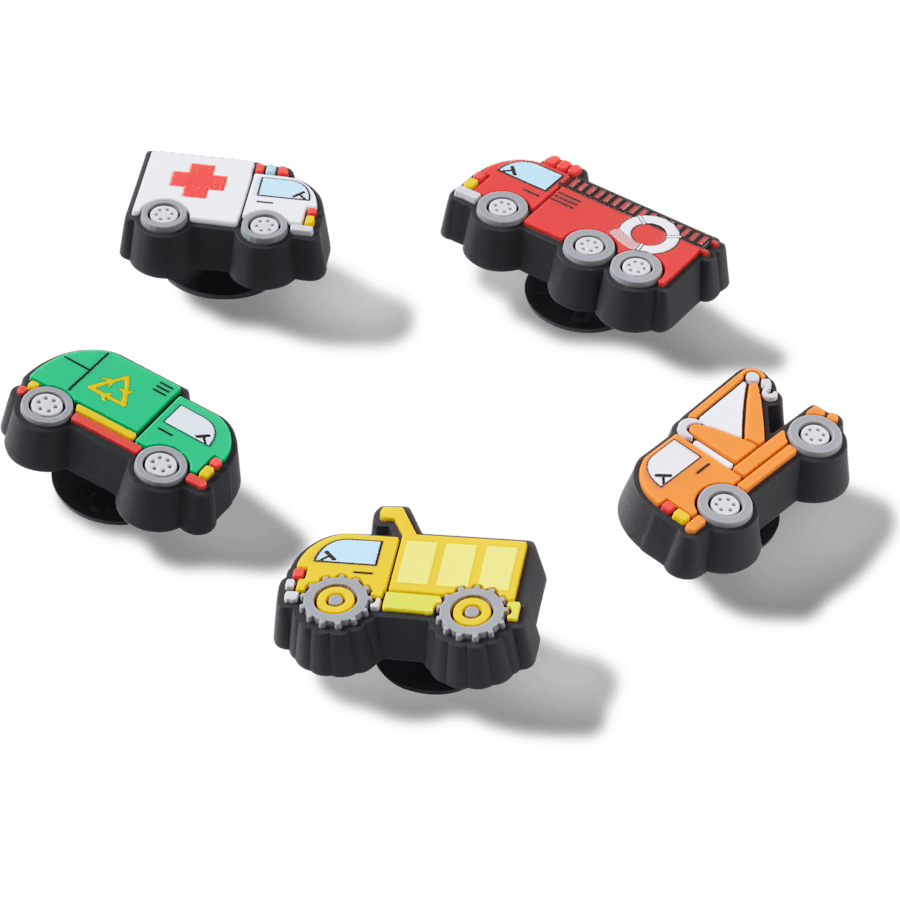 Crocs Latest | Tiny Work Trucks 5 Pack Jibbitz™ charms