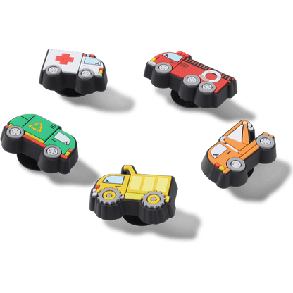 Crocs Latest | Tiny Work Trucks 5 Pack Jibbitz™ charms