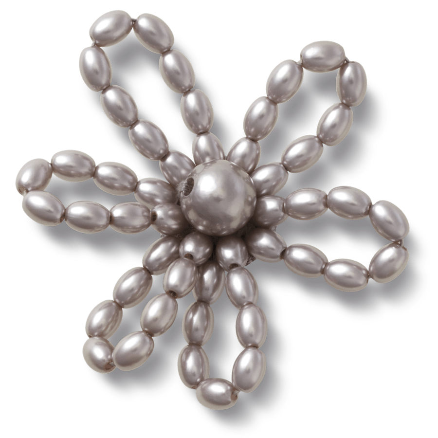 Crocs Great Value | Grey Pearl Beaded Daisy Jibbitz™ charms