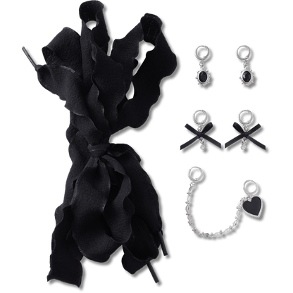 Crocs Best Seller | Laces and Dainty Bow Charm Kit Jibbitz Shoe Charm