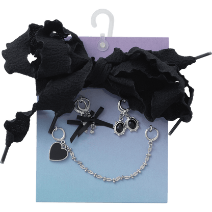 Crocs Best Seller | Laces and Dainty Bow Charm Kit Jibbitz Shoe Charm