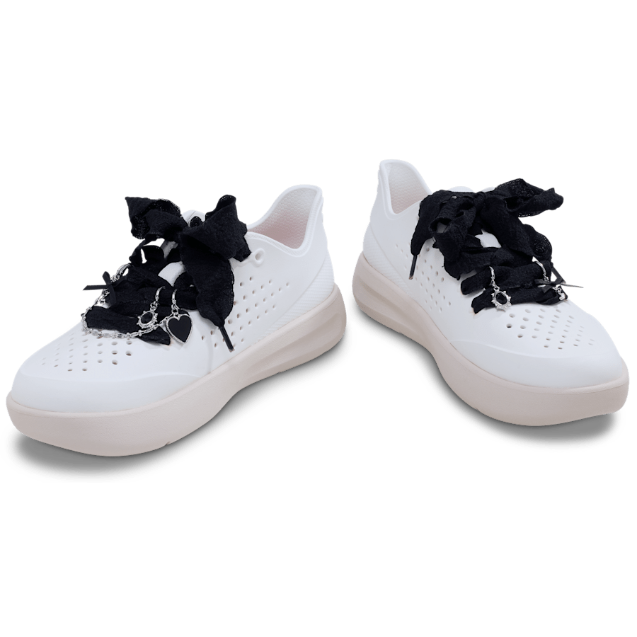 Crocs Best Seller | Laces and Dainty Bow Charm Kit Jibbitz Shoe Charm