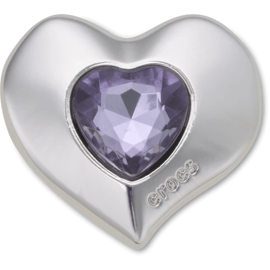 Crocs Quality | SilverandPurple SMT Gem Heart Jibbitz™ charms