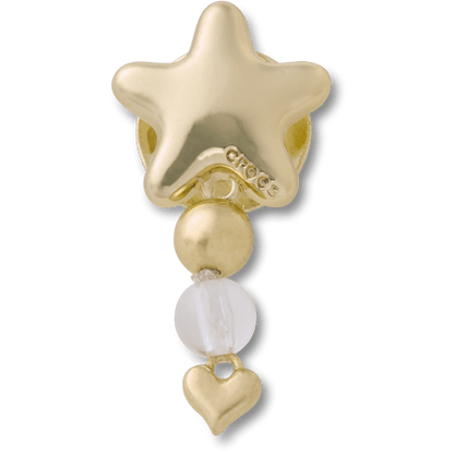 Crocs Great Value | Gold Star with Heart Dangle Jibbitz™ charms
