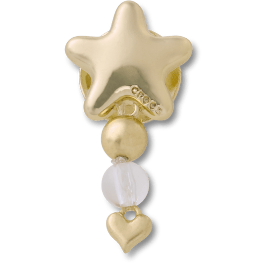 Crocs Great Value | Gold Star with Heart Dangle Jibbitz™ charms