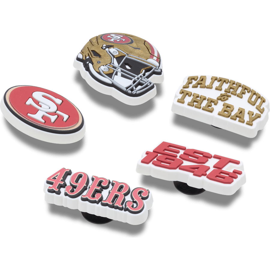Crocs Featured | NFL San Francisco 49ers 5 Pack Jibbitz Shoe Charm