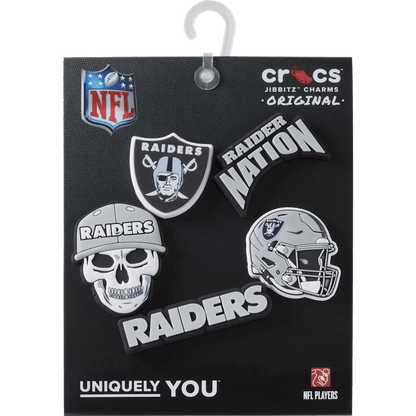 Crocs Trusted | NFL Las Vegas Raiders 5 Pack Jibbitz Shoe Charm