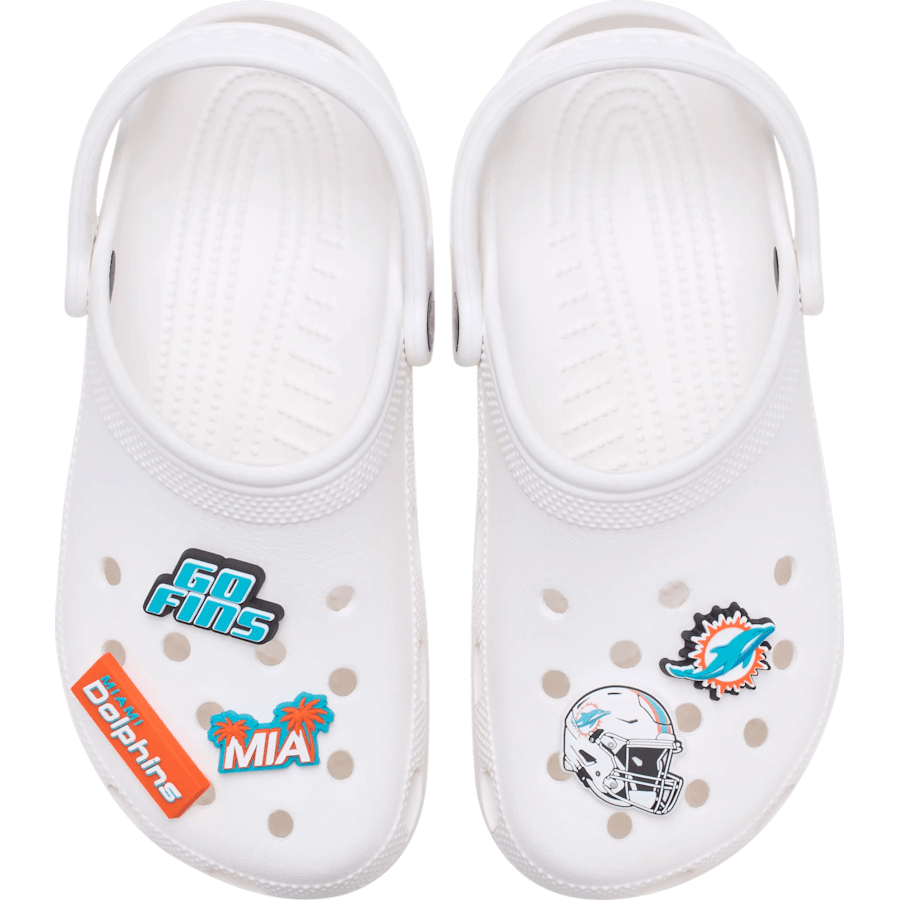 Crocs Quality | NFL Miami Dolphins 5 Pack Jibbitz Shoe Charm