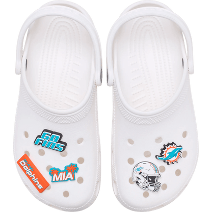 Crocs Quality | NFL Miami Dolphins 5 Pack Jibbitz Shoe Charm