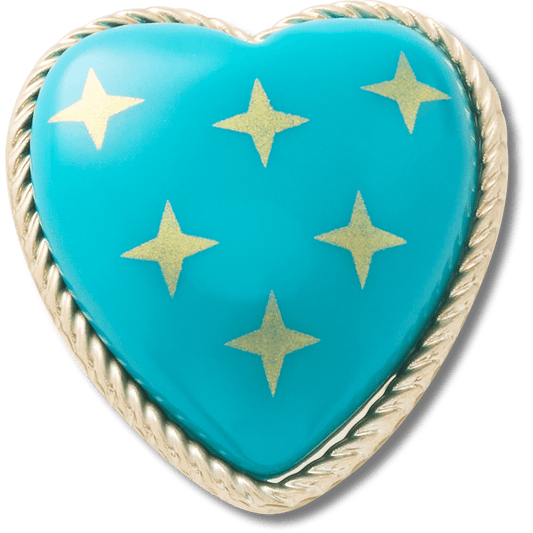 Crocs Signature | Turquoise and Gold Heart Jibbitz™ charms
