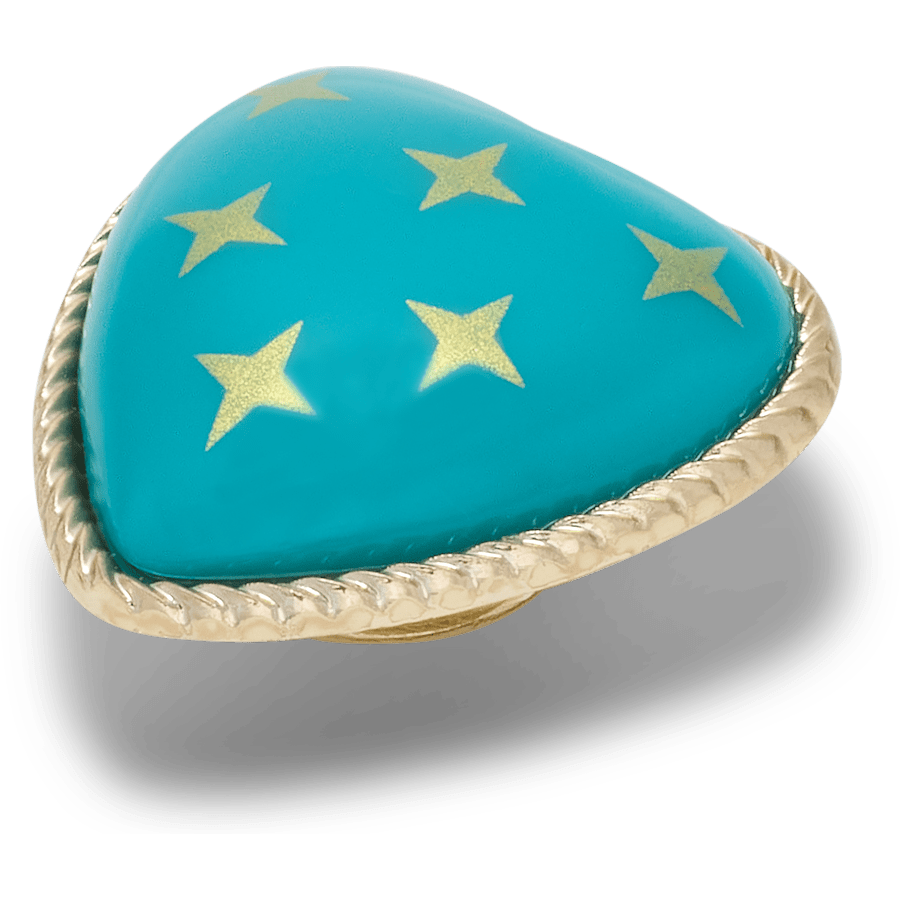 Crocs Signature | Turquoise and Gold Heart Jibbitz™ charms