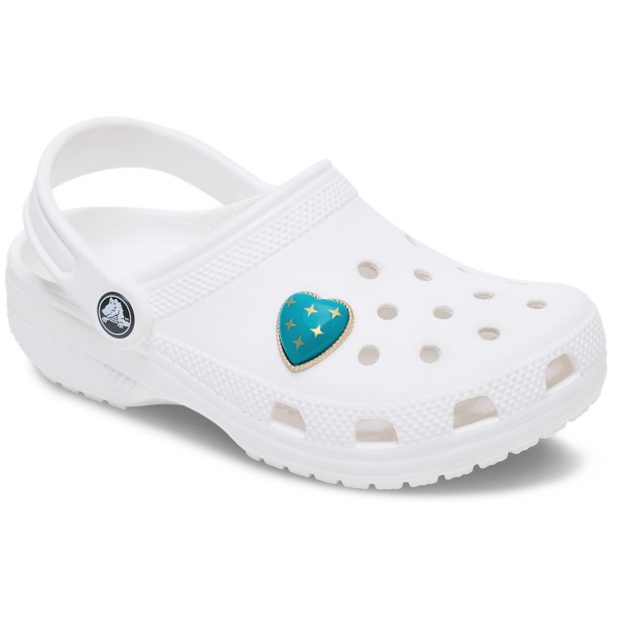 Crocs Signature | Turquoise and Gold Heart Jibbitz™ charms