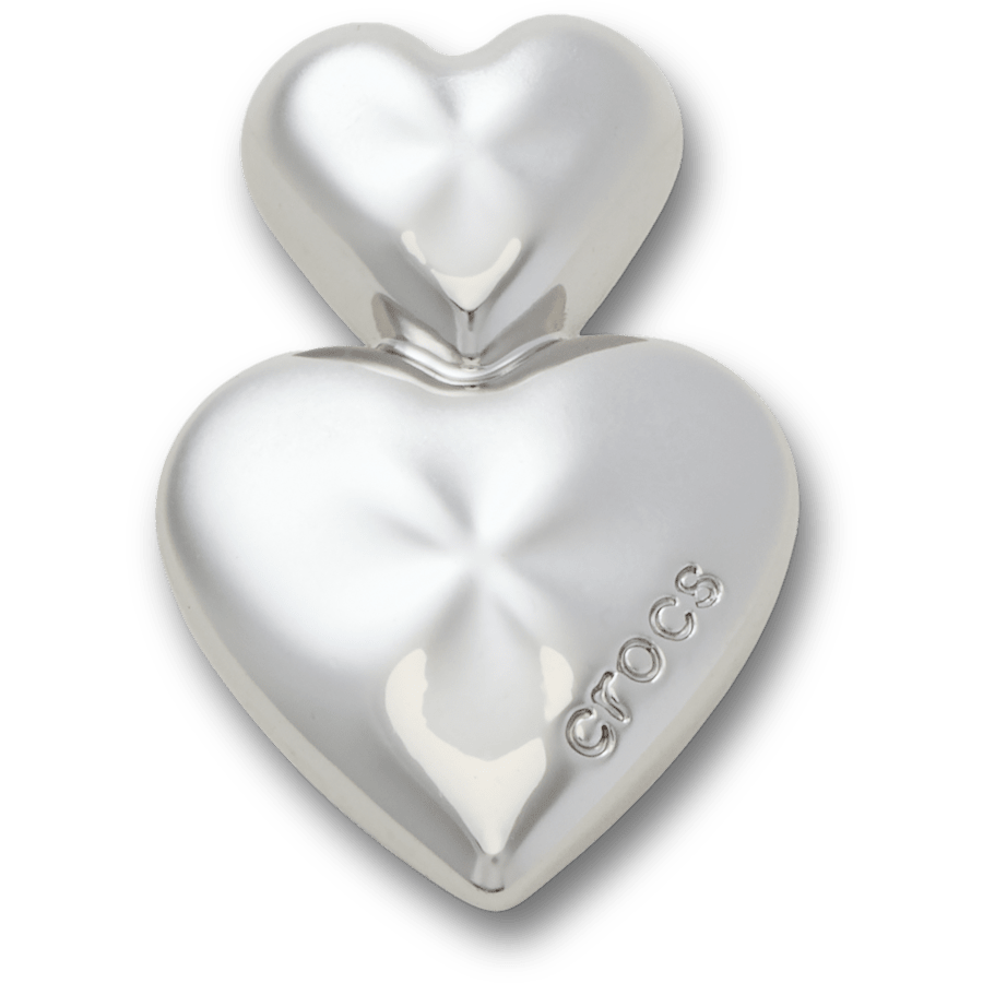 Crocs New | Silver Double Heart Jibbitz™ charms
