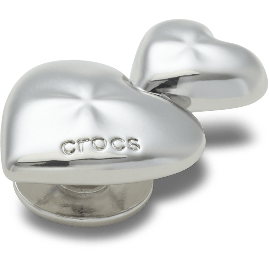 Crocs New | Silver Double Heart Jibbitz™ charms