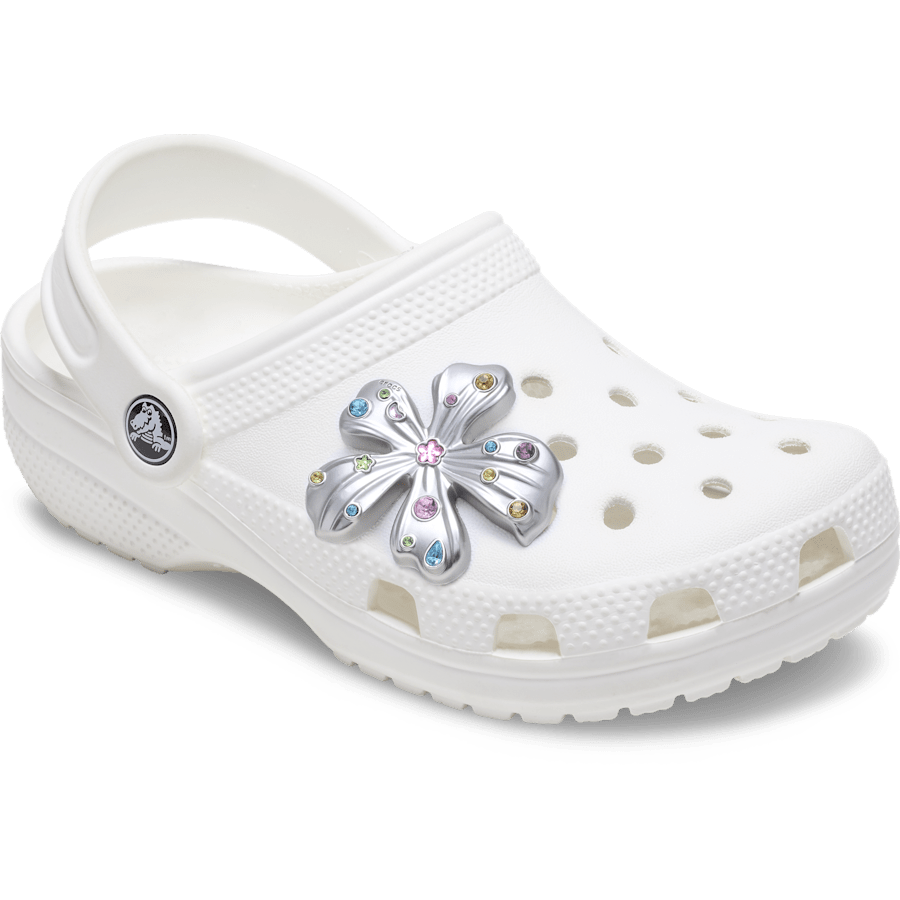 Crocs Smart Buy | Silver Meta Gem Flower Jibbitz™ charms