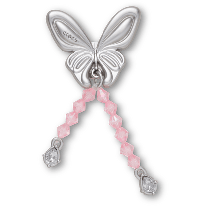 Crocs Trending | Silver Beaded Meta Butterfly Jibbitz™ charms