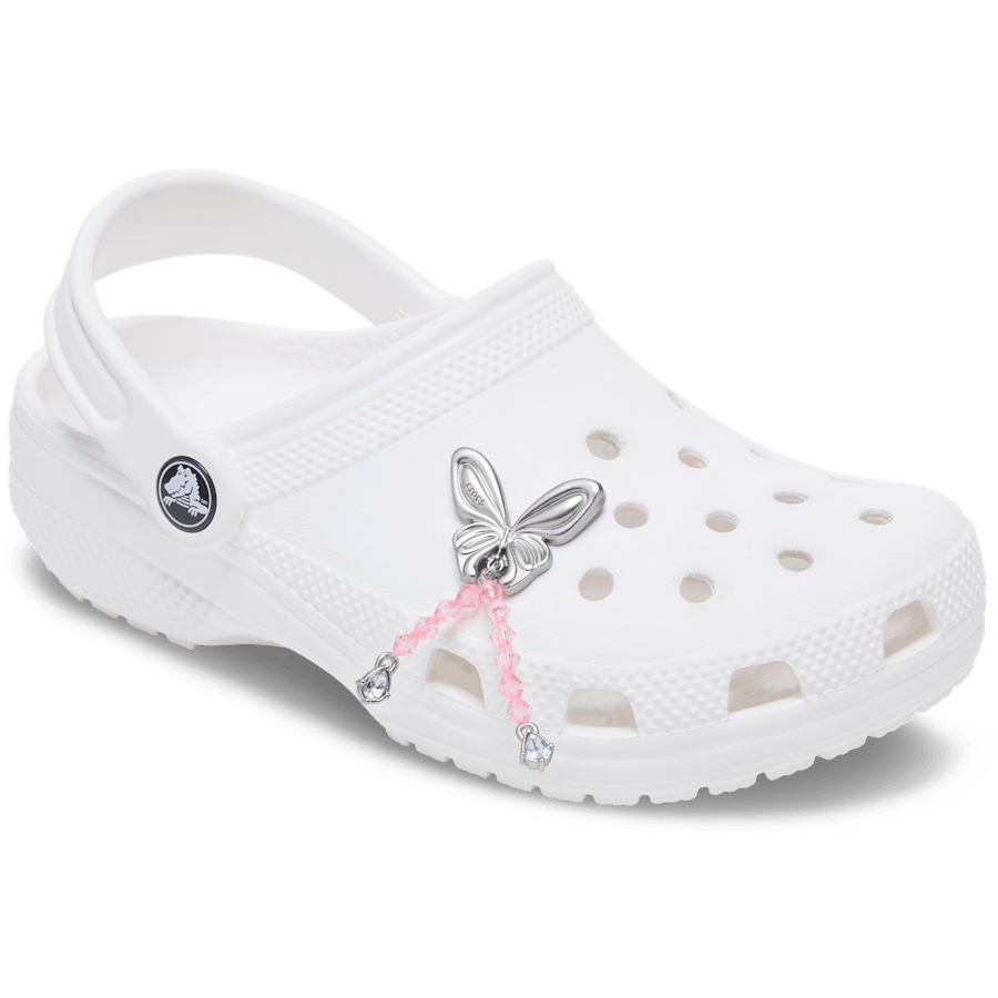 Crocs Trending | Silver Beaded Meta Butterfly Jibbitz™ charms
