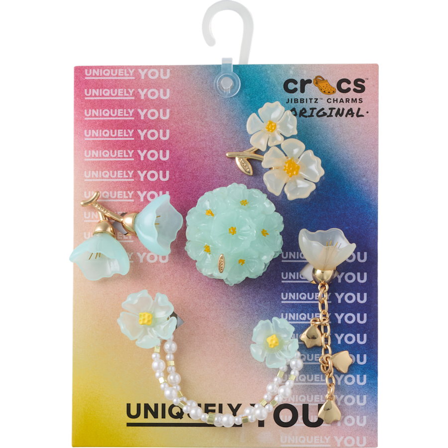 Crocs Discount | Blue Dainty Floral 5 Pack Jibbitz™ charms