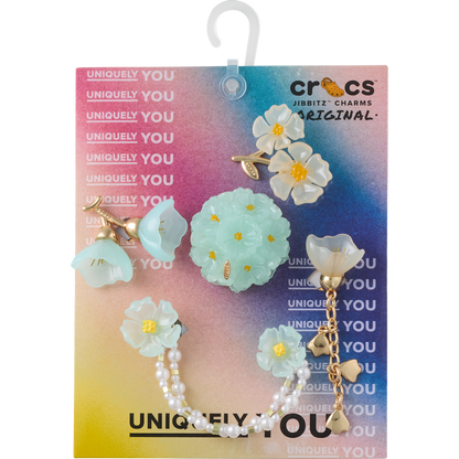 Crocs Discount | Blue Dainty Floral 5 Pack Jibbitz™ charms