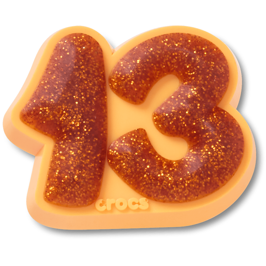Crocs Everyday | Orange Sparkly Number 13 Jibbitz™ charms