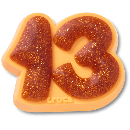 Crocs Everyday | Orange Sparkly Number 13 Jibbitz™ charms