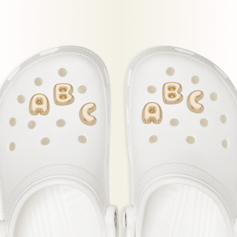 Crocs Essential | Gold Bubble Letter A-Z Jibbitz™ charms