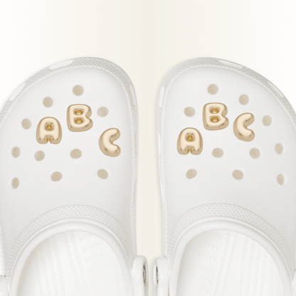 Crocs Essential | Gold Bubble Letter A-Z Jibbitz™ charms
