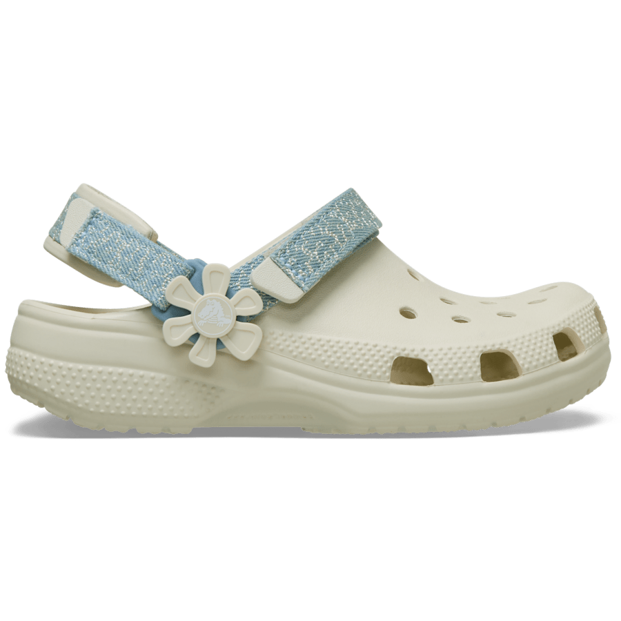Crocs Signature | Kids’ Classic Denim Flower Adjustable Backstrap Clog