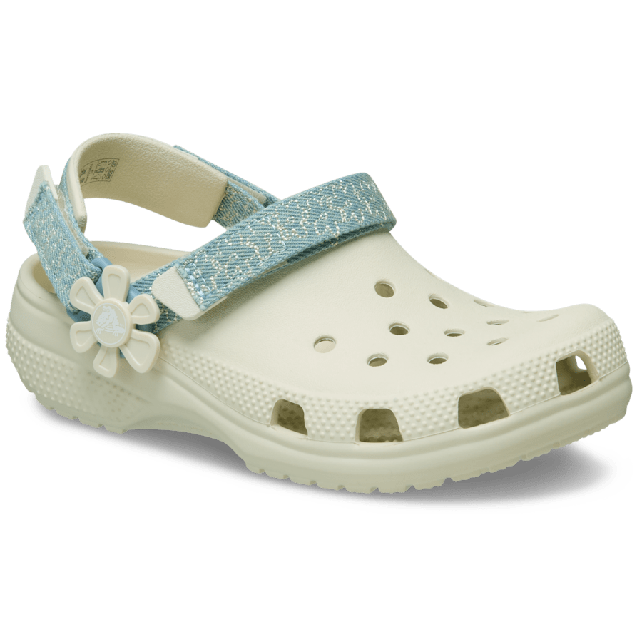 Crocs Signature | Kids’ Classic Denim Flower Adjustable Backstrap Clog