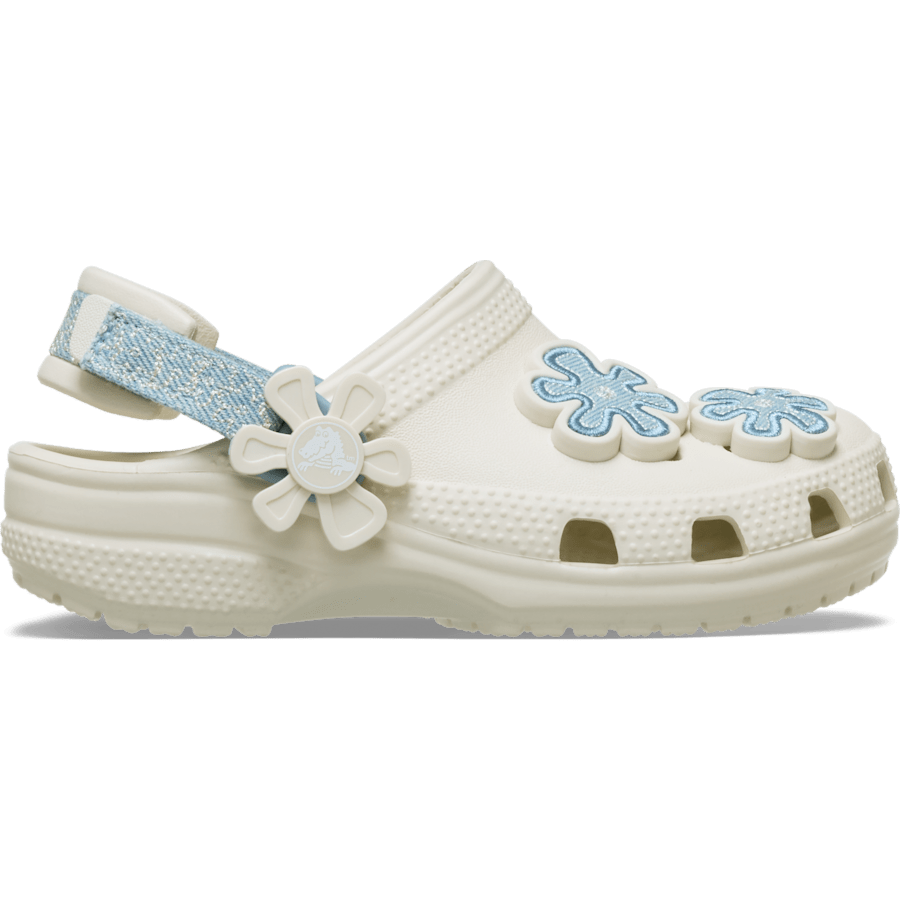Crocs Sale | Toddler Classic Denim Flower Adjustable Backstrap Clog