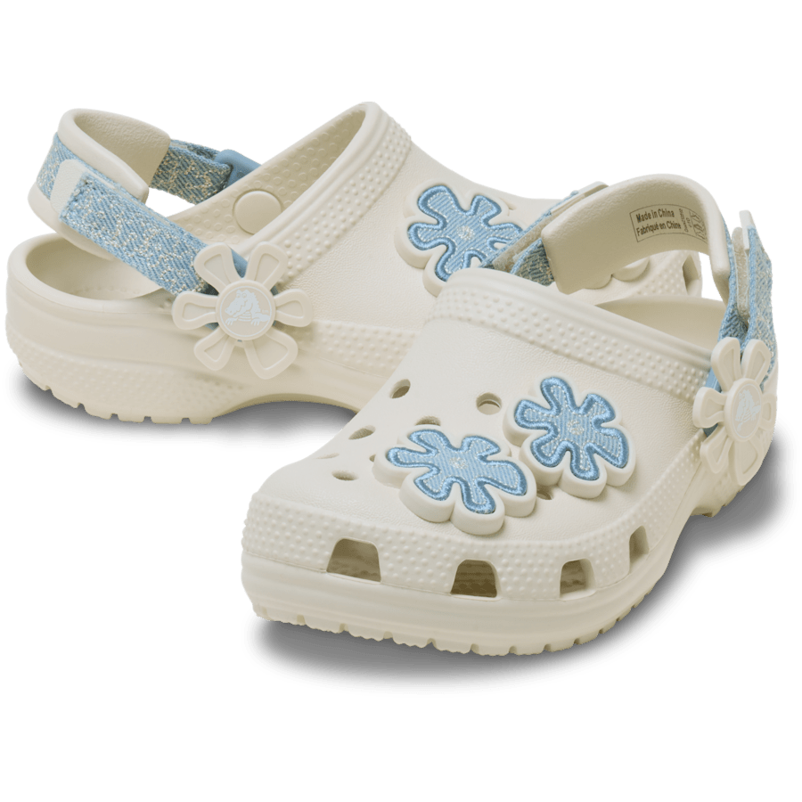 Crocs Sale | Toddler Classic Denim Flower Adjustable Backstrap Clog