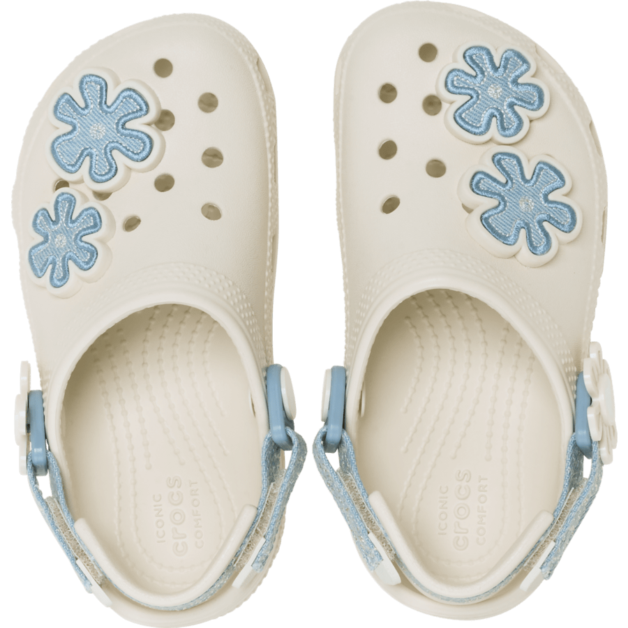 Crocs Sale | Toddler Classic Denim Flower Adjustable Backstrap Clog
