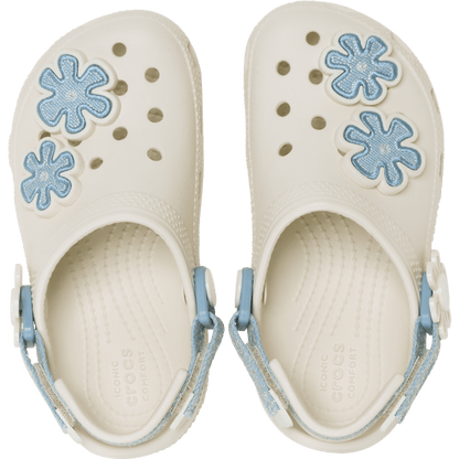 Crocs Sale | Toddler Classic Denim Flower Adjustable Backstrap Clog